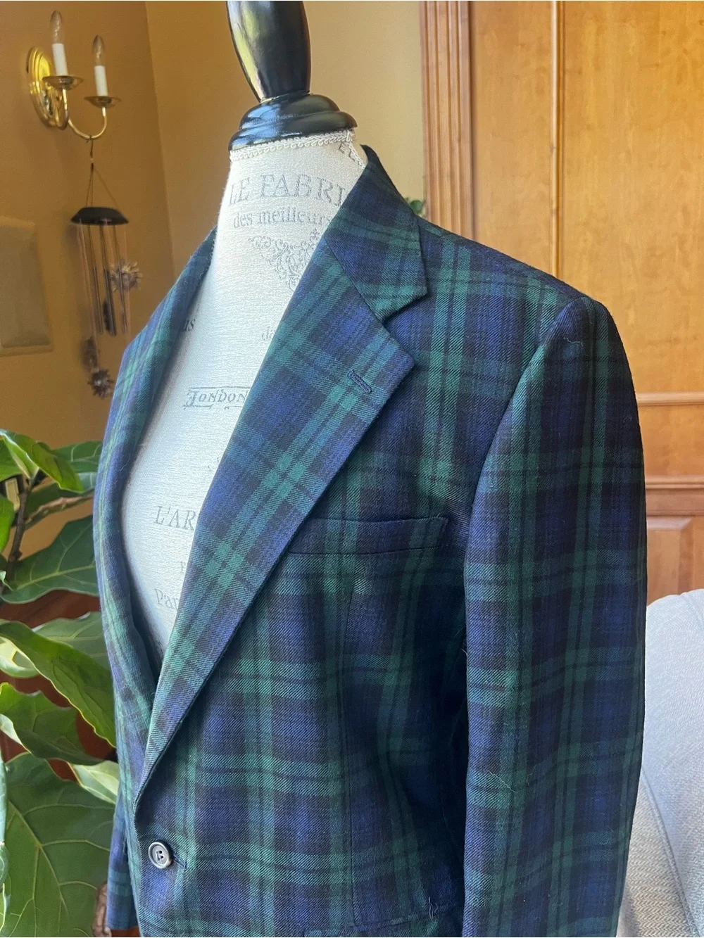 Polo Ralph Lauren Vintage Green & Navy Plaid Blazer Classic Jacket women’s 20 R